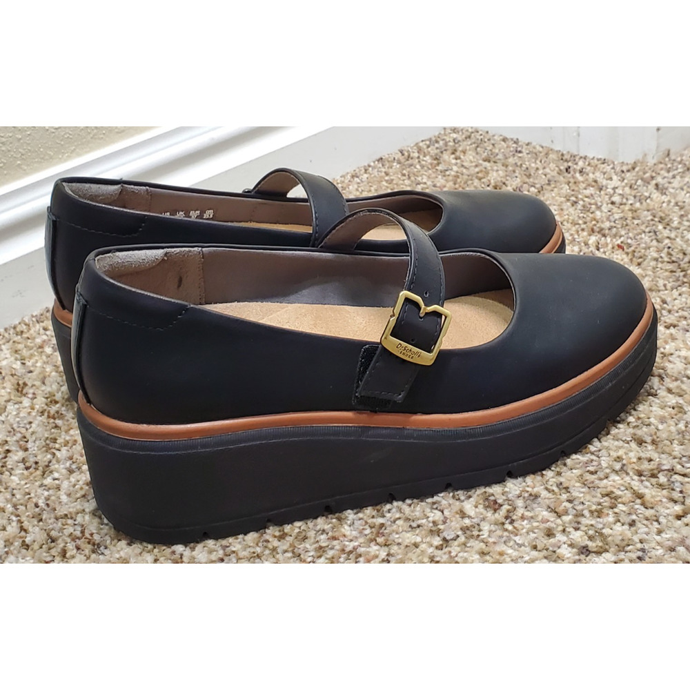 Dr Scholls Mary Jane Platform Shoes Women 7 Black Comfort Chunky Lug Sole Casual - Picture 4 of 8